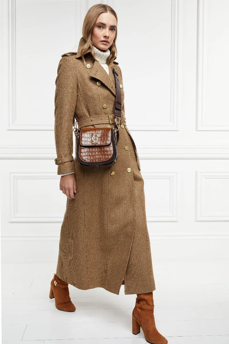 Holland Cooper Chelsea Saddle Bag in Tan Croc