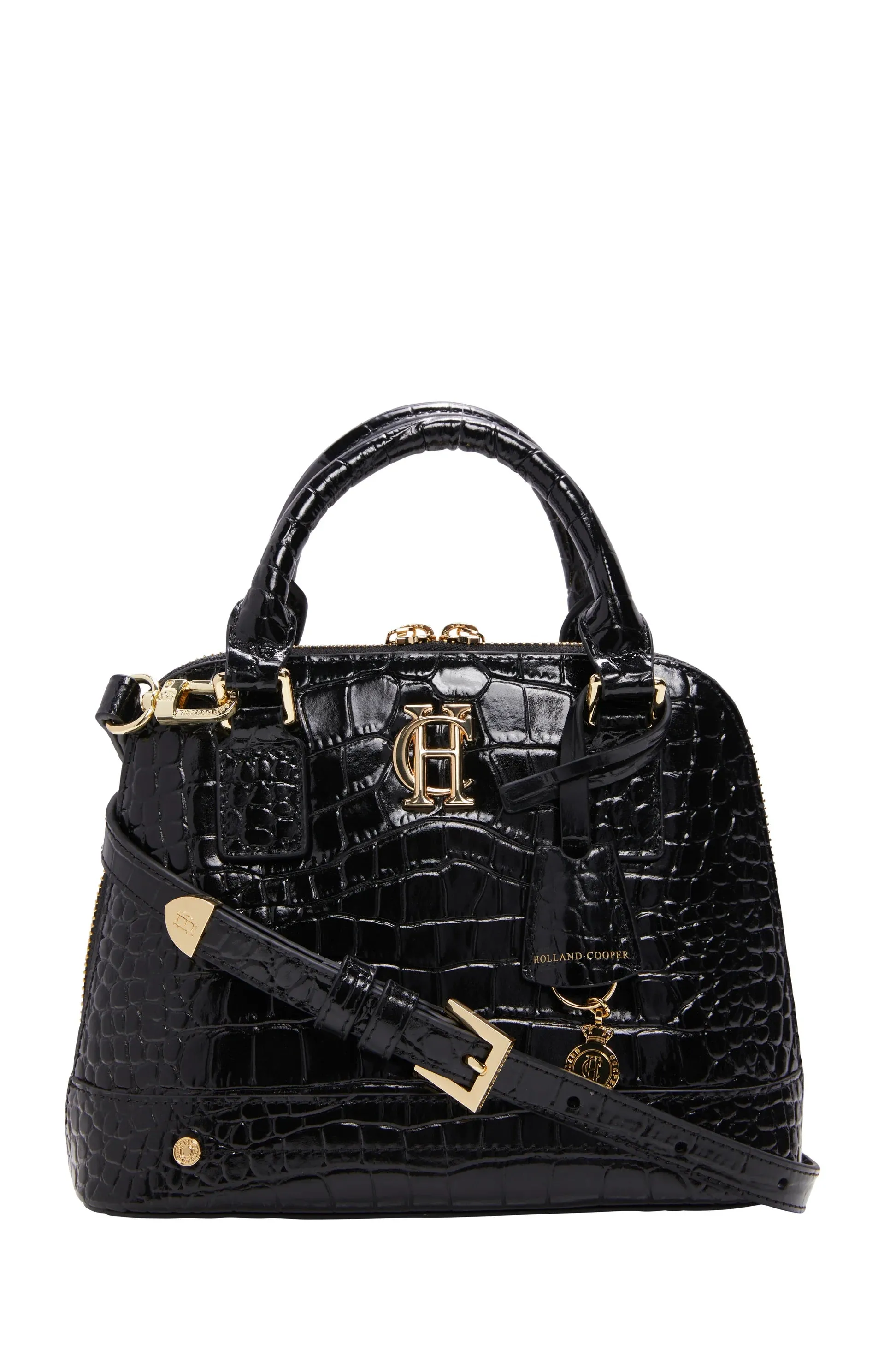 Holland Cooper Grovesnor Tote Bag in Black Croc