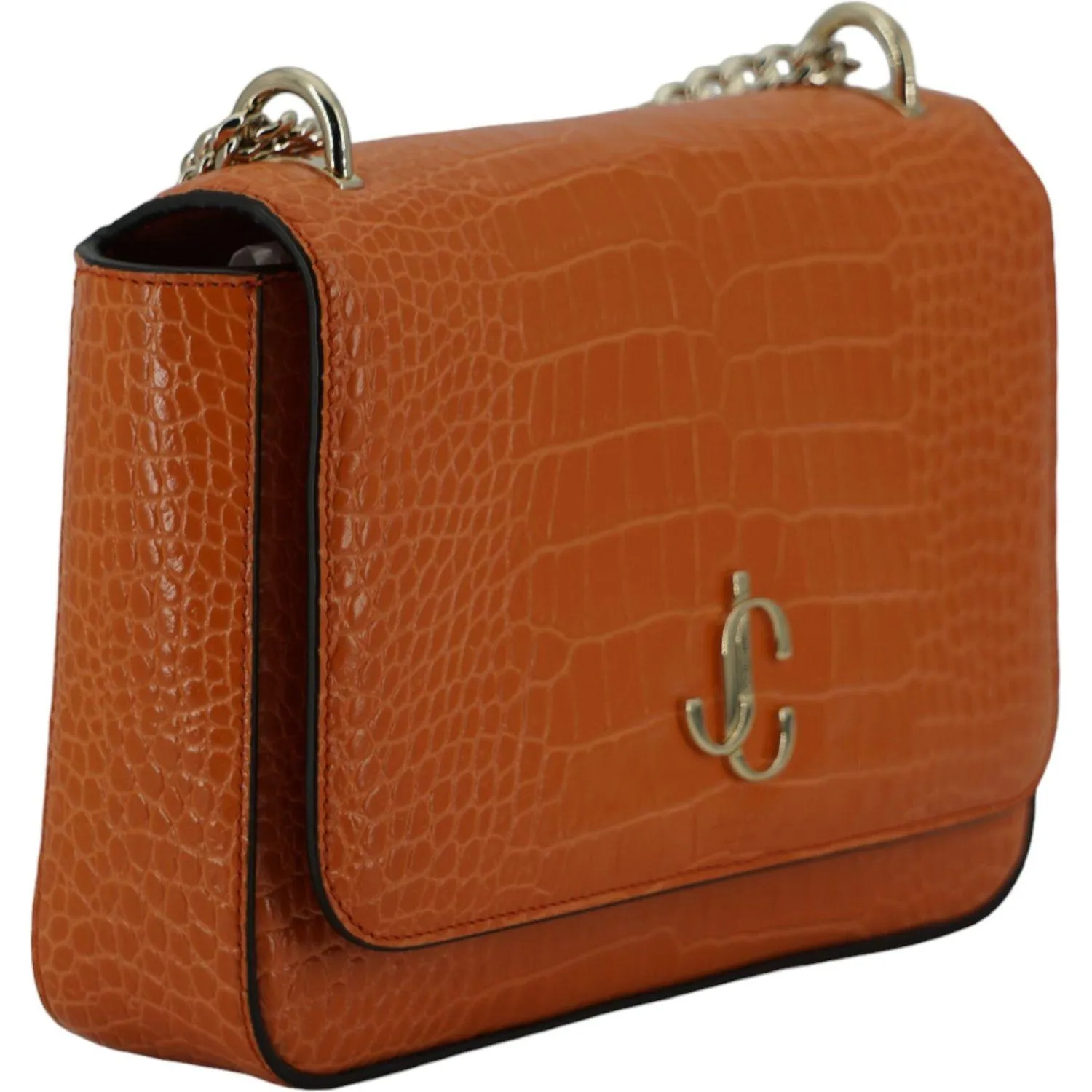 Jimmy Choo Amber Orange Leather Shoulder Bag