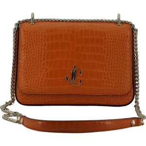 Jimmy Choo Amber Orange Leather Shoulder Bag