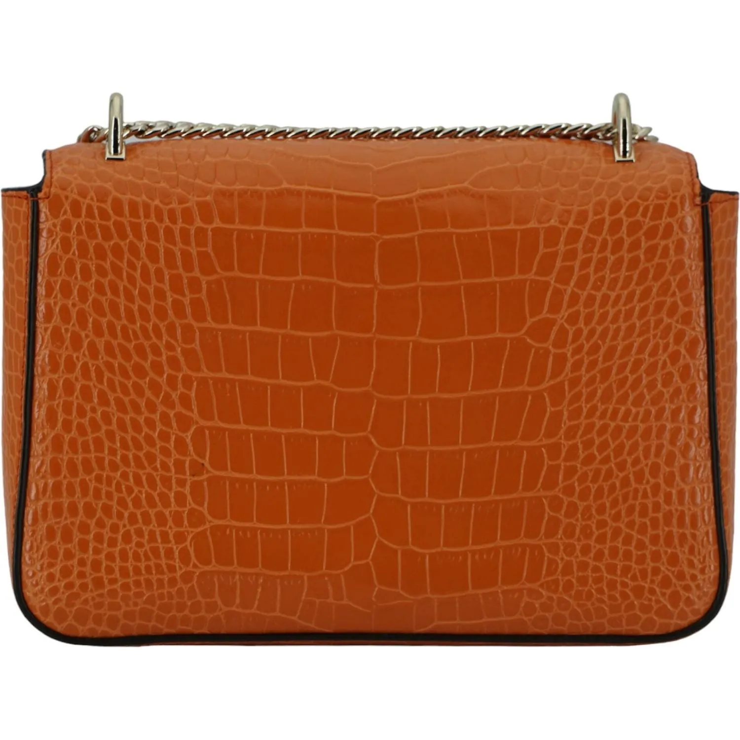 Jimmy Choo Amber Orange Leather Shoulder Bag