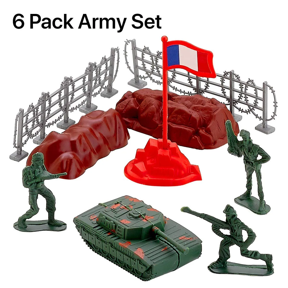 Kicko Army Playset Mix - 6 Pack Army Set - Simulation Toy Set - Plastic Army Toy - Mini