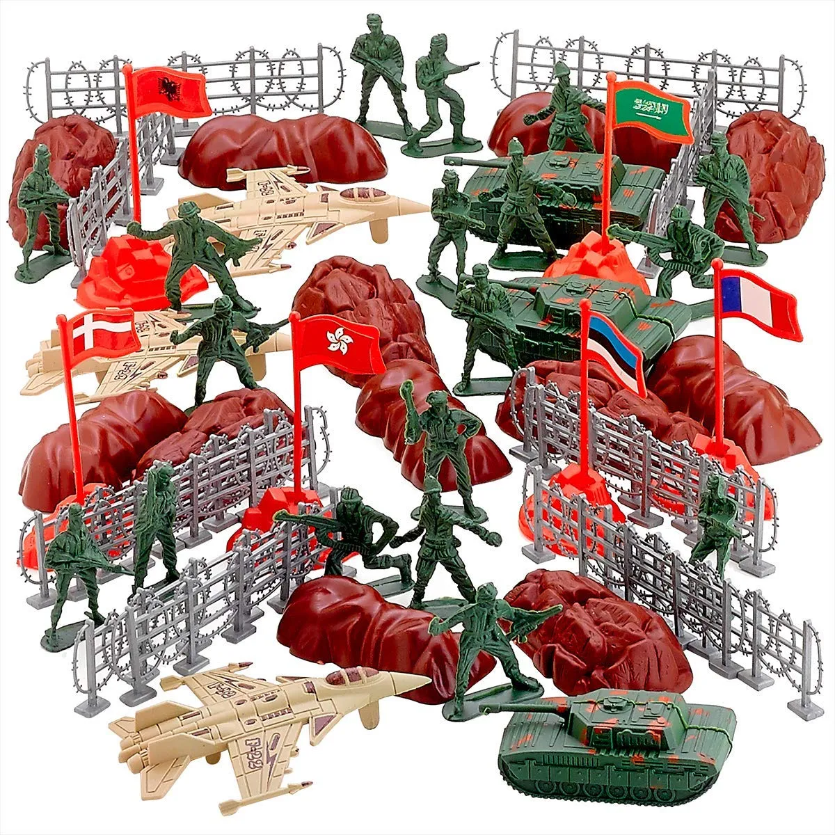 Kicko Army Playset Mix - 6 Pack Army Set - Simulation Toy Set - Plastic Army Toy - Mini