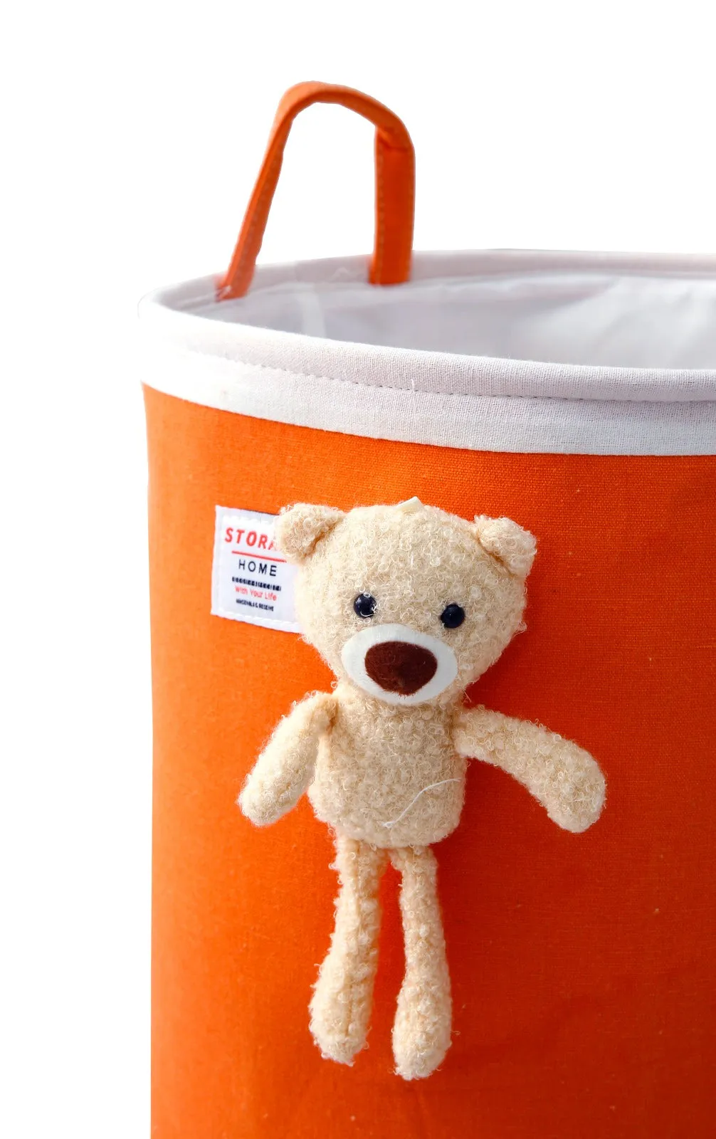 Kids Collapsible Laundry Basket-Orange Teddy