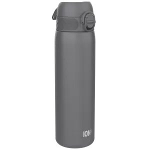 Leak Proof Slim Thermal Steel Water Bottle, Insulated, Grey, 500ml (17oz)