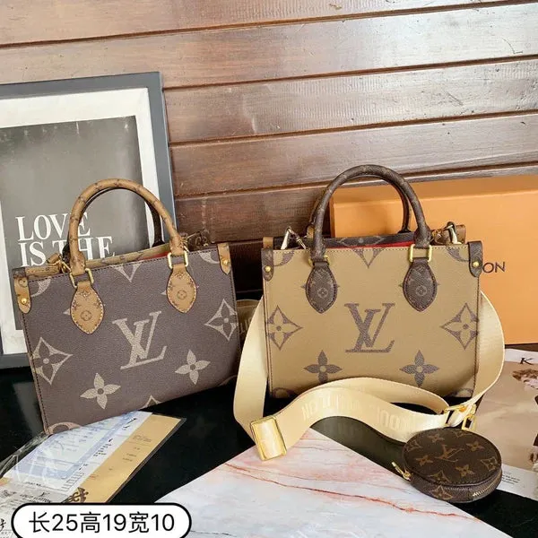 LOUIS VUITTON OnTheGo PM Monogram Canvas Women's Handbag (2pc)