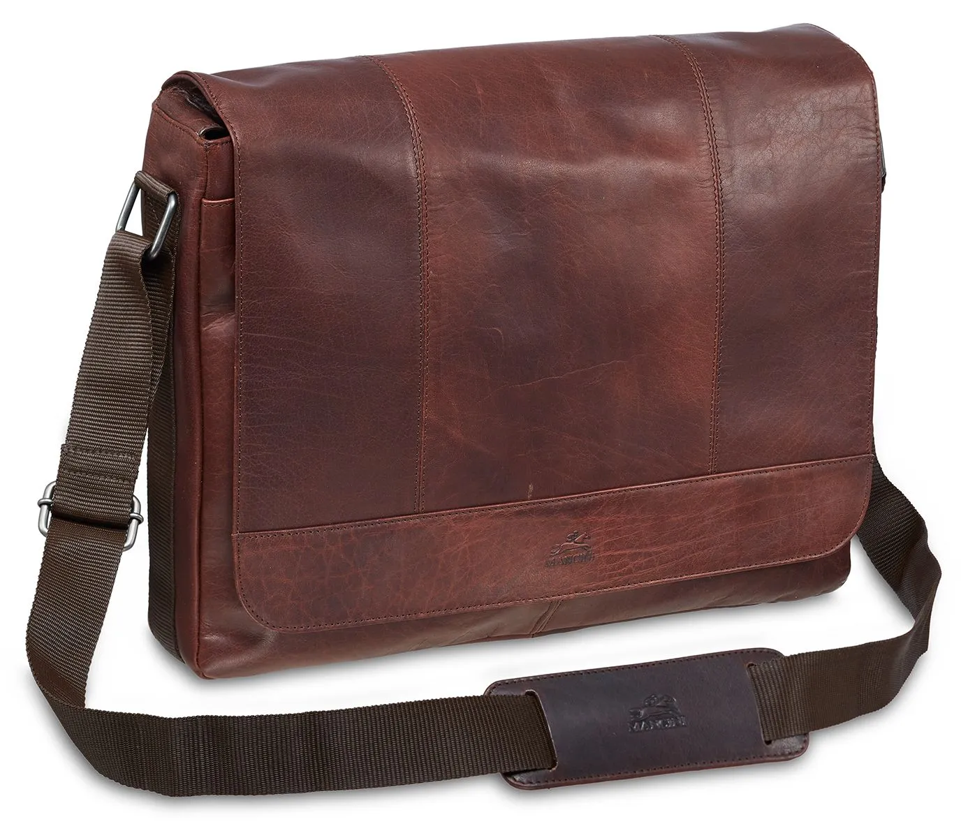 Mancini Buffalo Collection Leather Messenger Bag