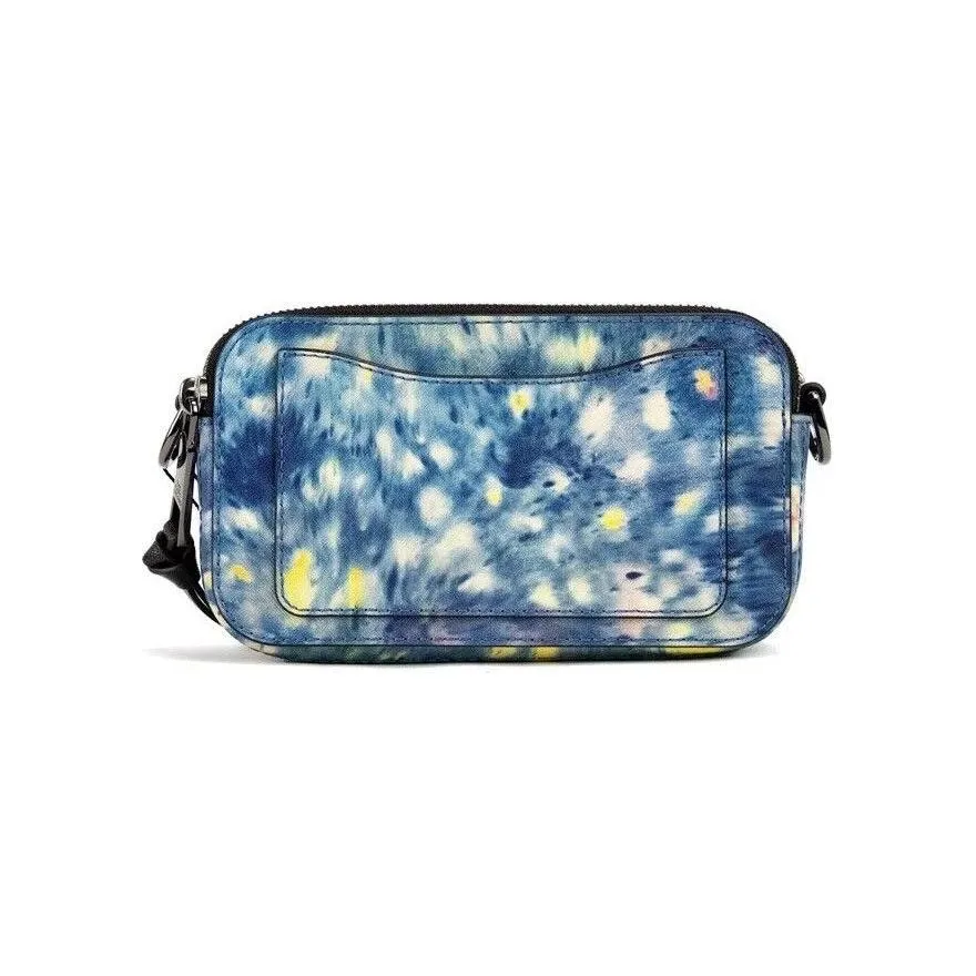 Marc Jacobs The Snapshot bag Watercolor Blue Printed Leather Shoulder Bag Purse