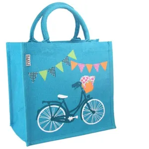 Medium Jute Bag by Shared Earth - Bicycle