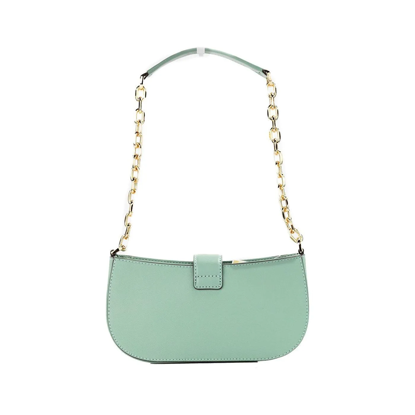 Michael Kors Carmen Small Sea Green Leather Pouchette Shoulder Crossbody Purse