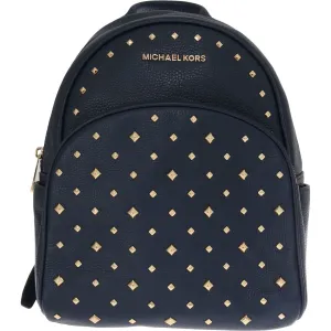 Michael Kors Elegant Leather ABBEY Backpack in Navy Blue