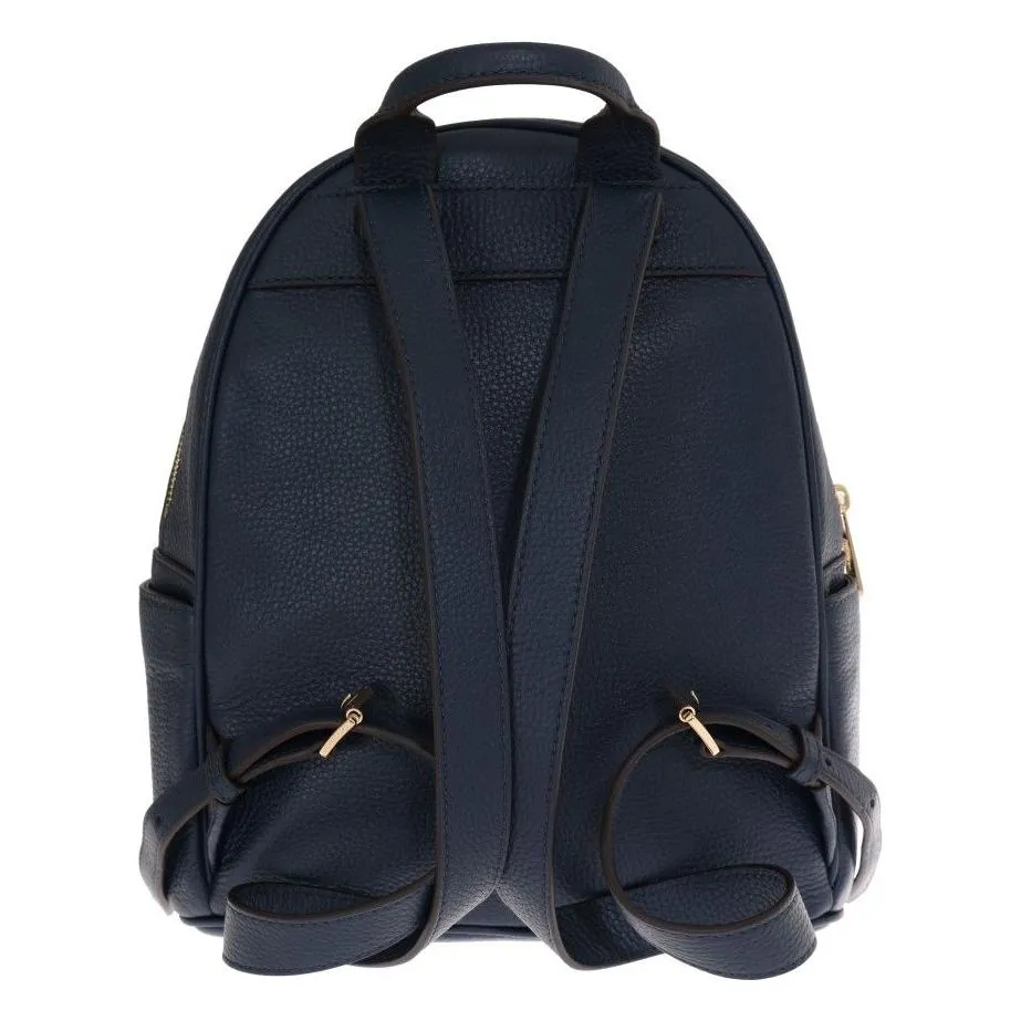 Michael Kors Elegant Leather ABBEY Backpack in Navy Blue