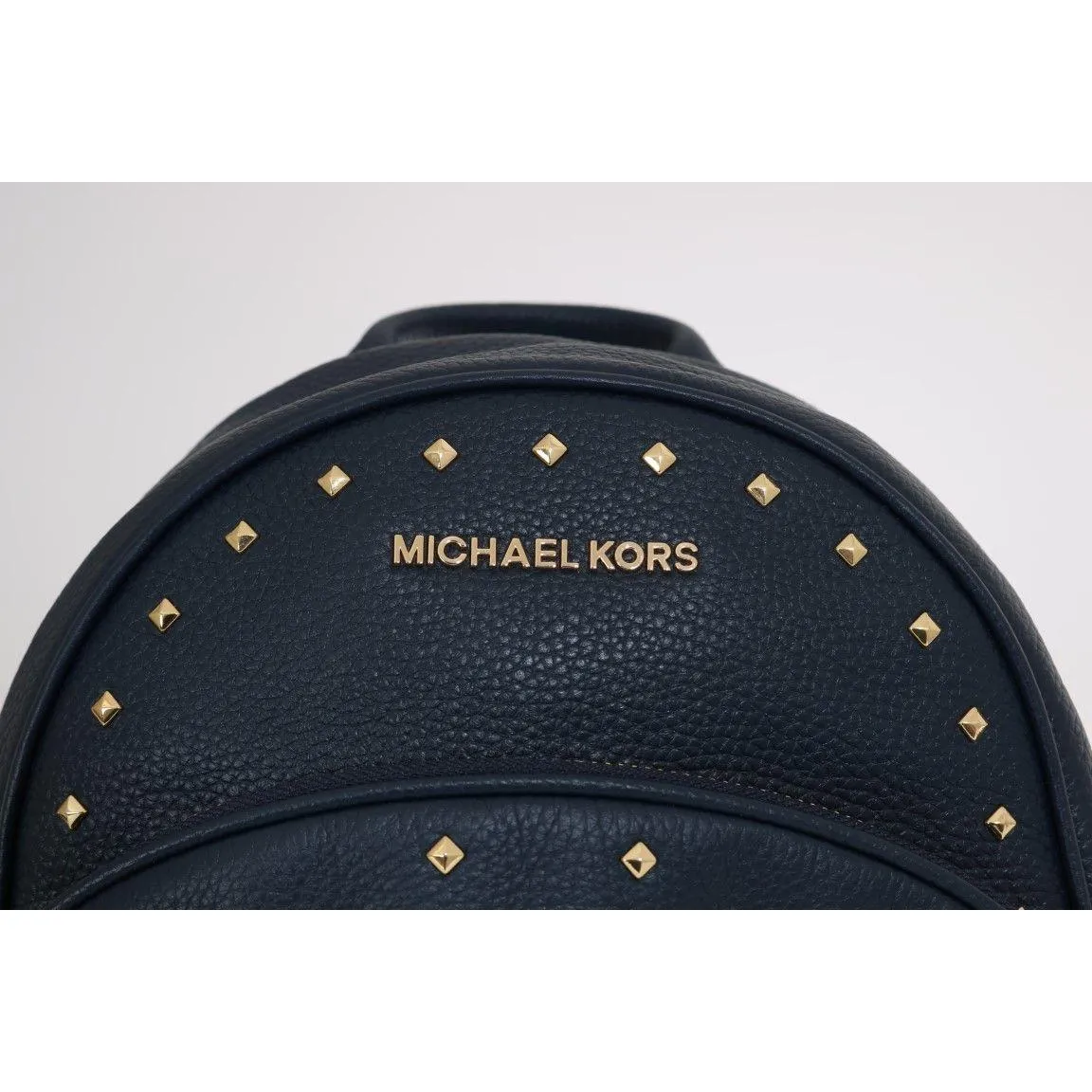 Michael Kors Elegant Leather ABBEY Backpack in Navy Blue