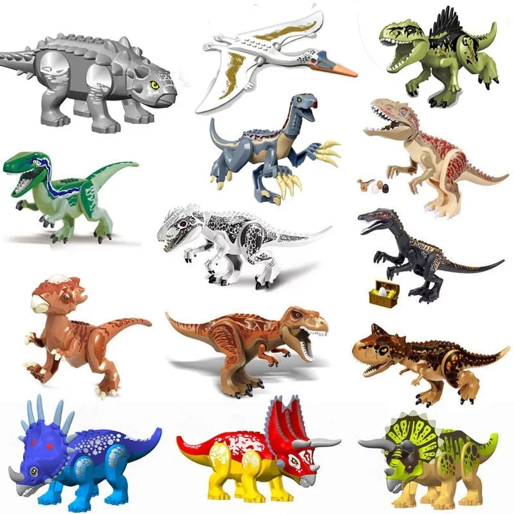 MOC  Compatible  Jurassic Dino World Large Dinosaurs Figures Bricks Building Blocks Tyrannosaurus Indominus T-Rex Velociraptor Toys MOC Kids