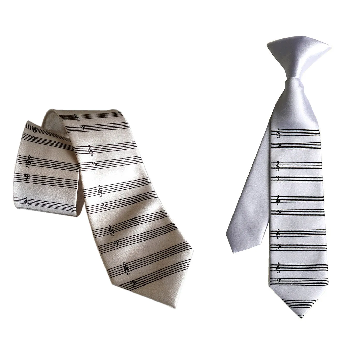 Music Manuscript kids tie. Boys clip-on necktie.