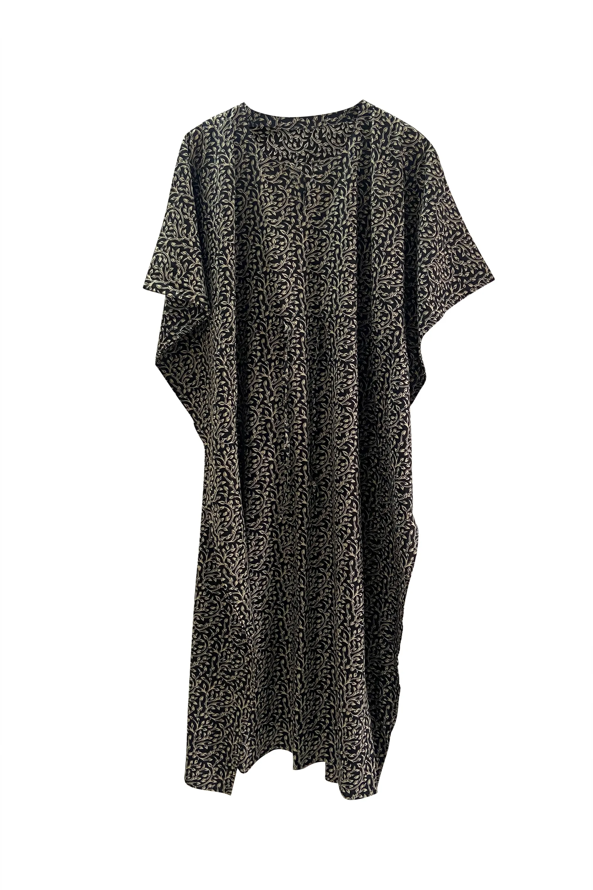 NEW! Cotton Kaftan Long Leaf Print