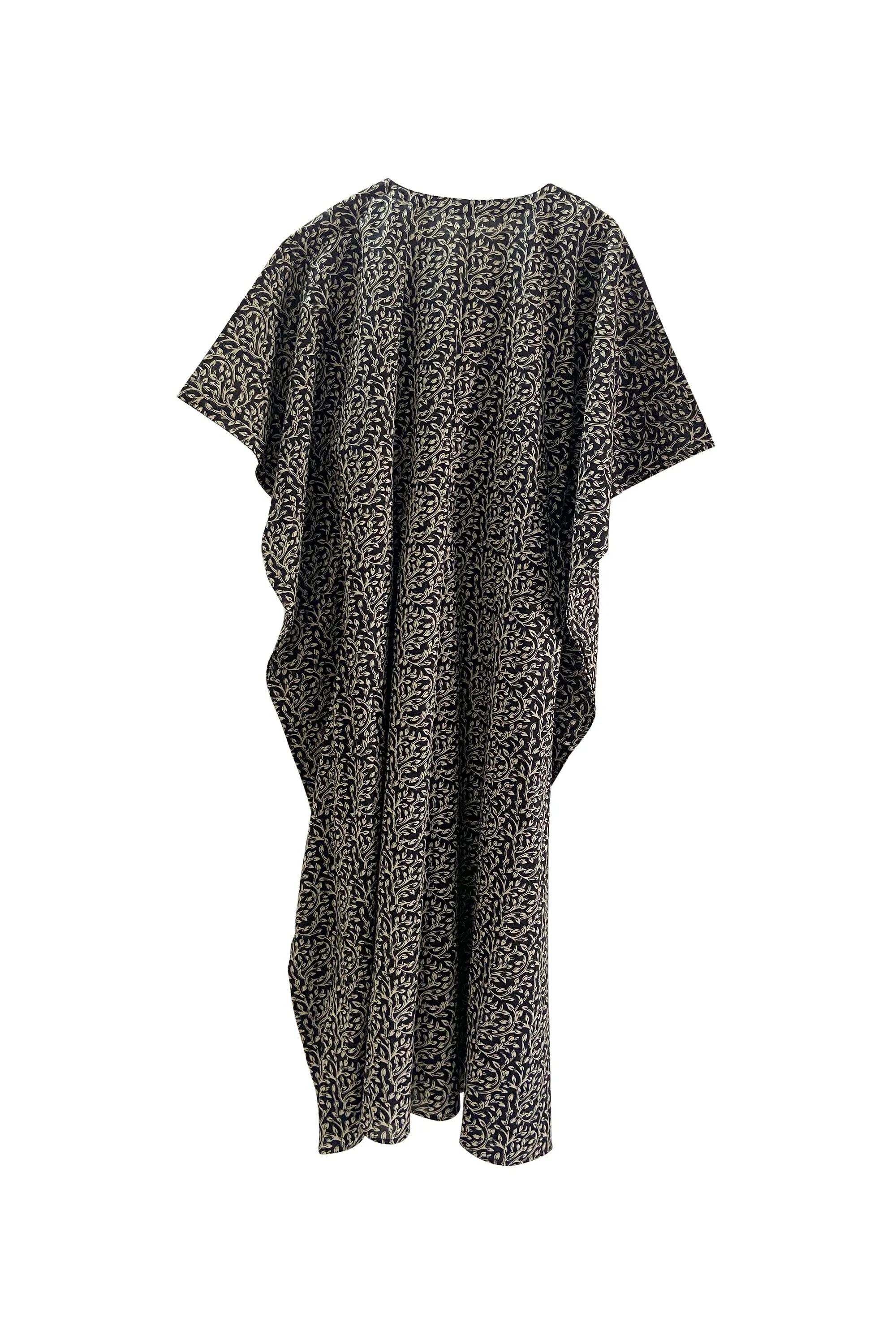 NEW! Cotton Kaftan Long Leaf Print