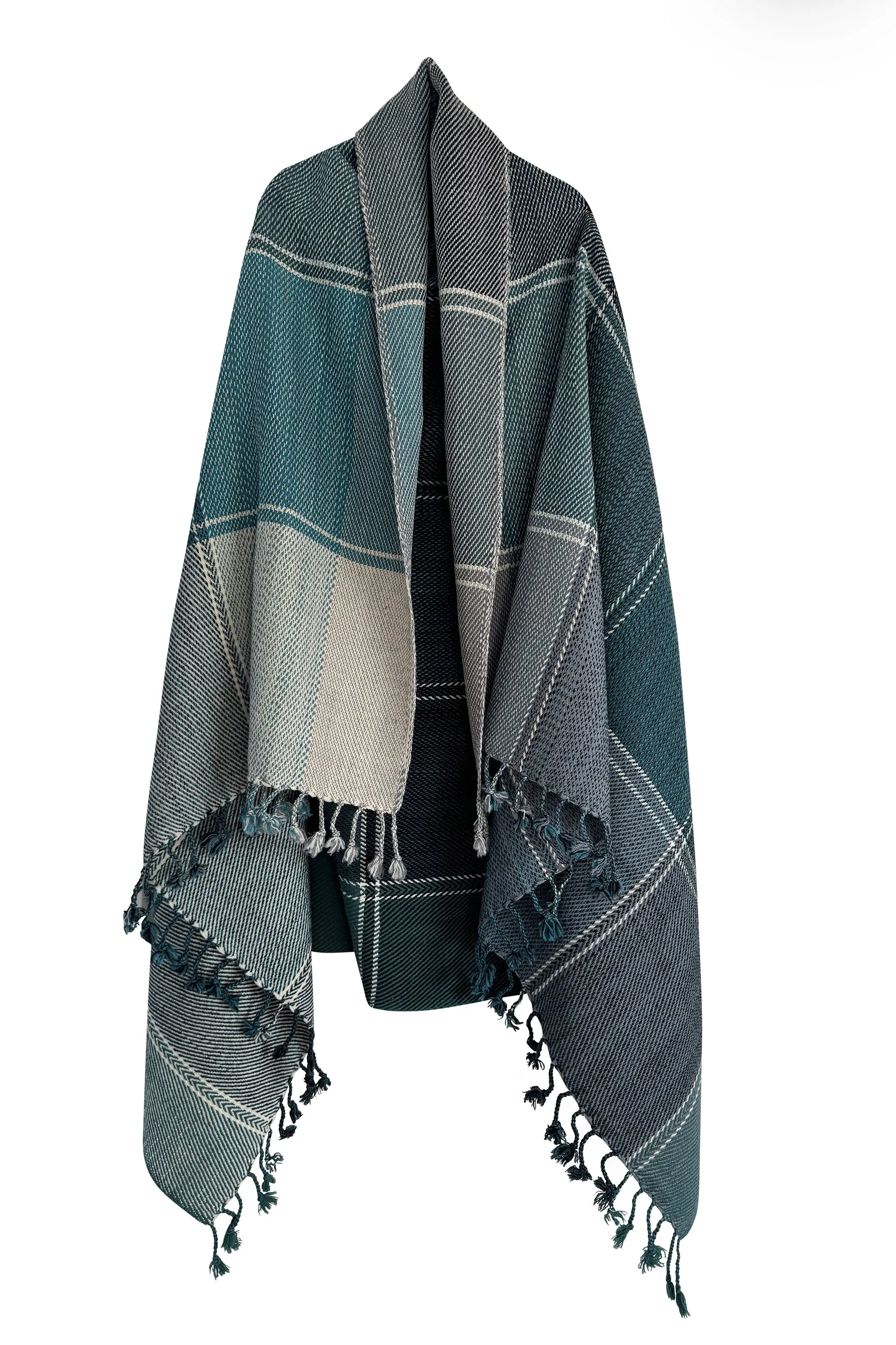 NEW! PLAID Wool Cape Tranquility