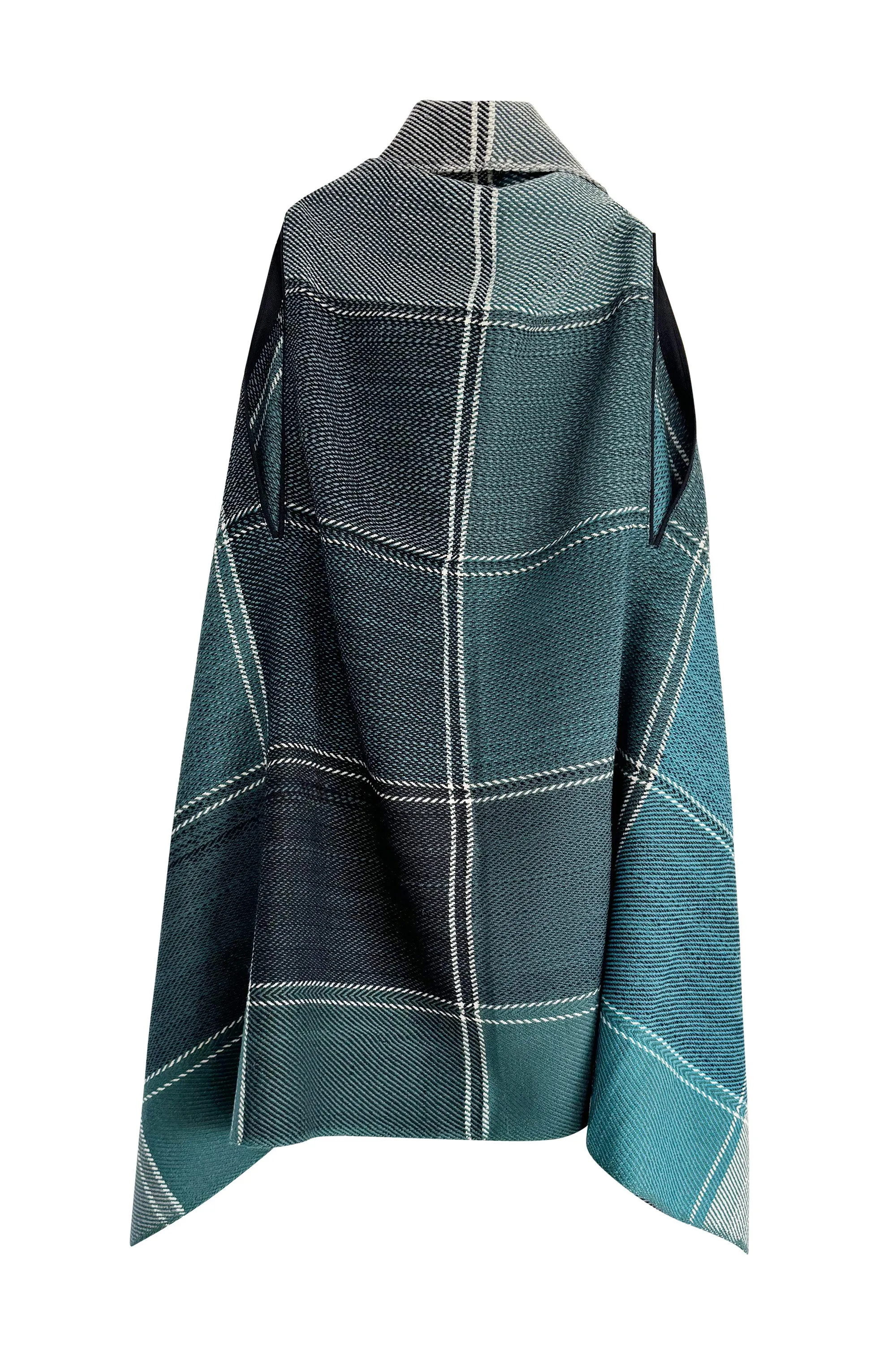 NEW! PLAID Wool Cape Tranquility