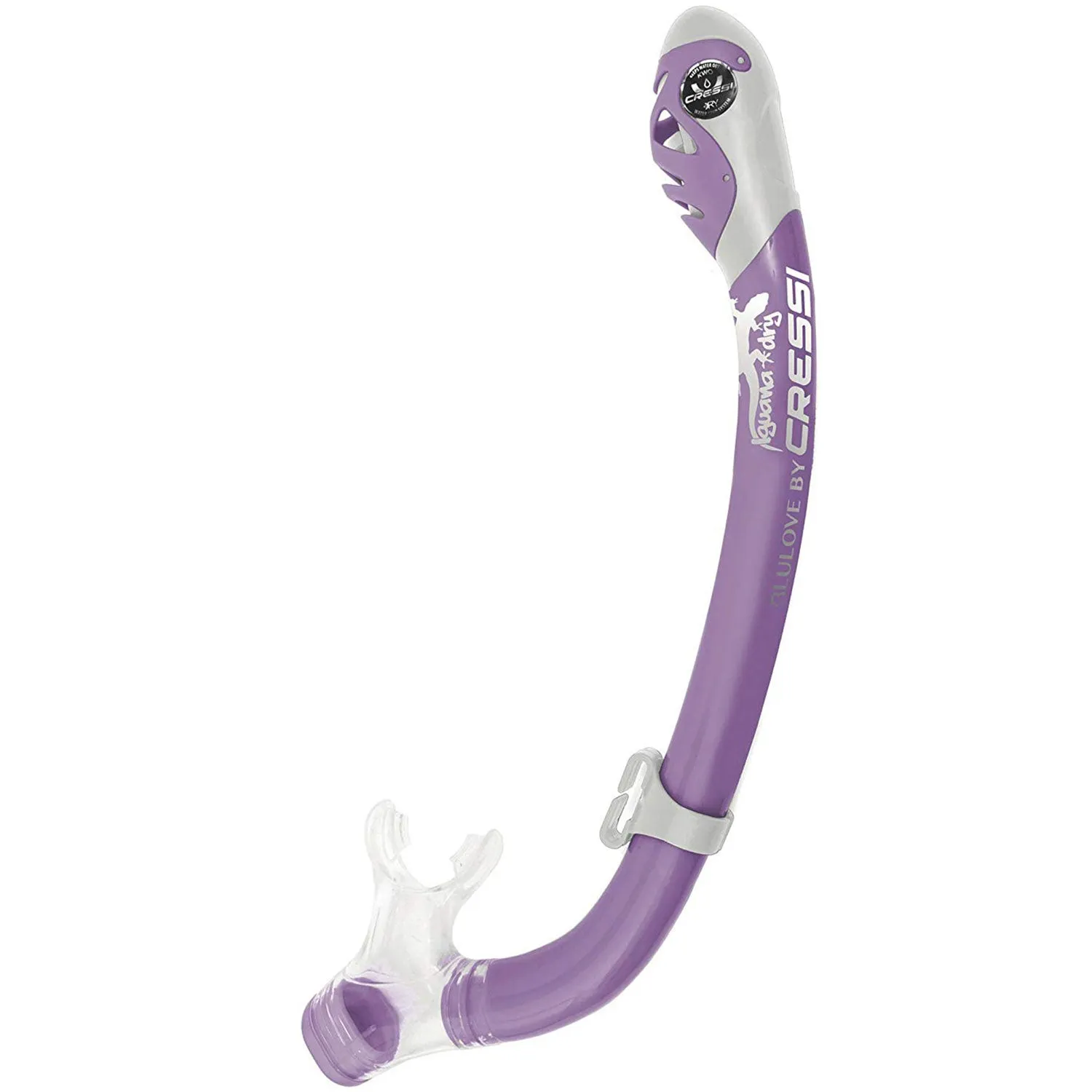 Open Box Cressi Junior Rocks Dry Mask Fin Snorkel Set-Lilac / White-Small / Medium