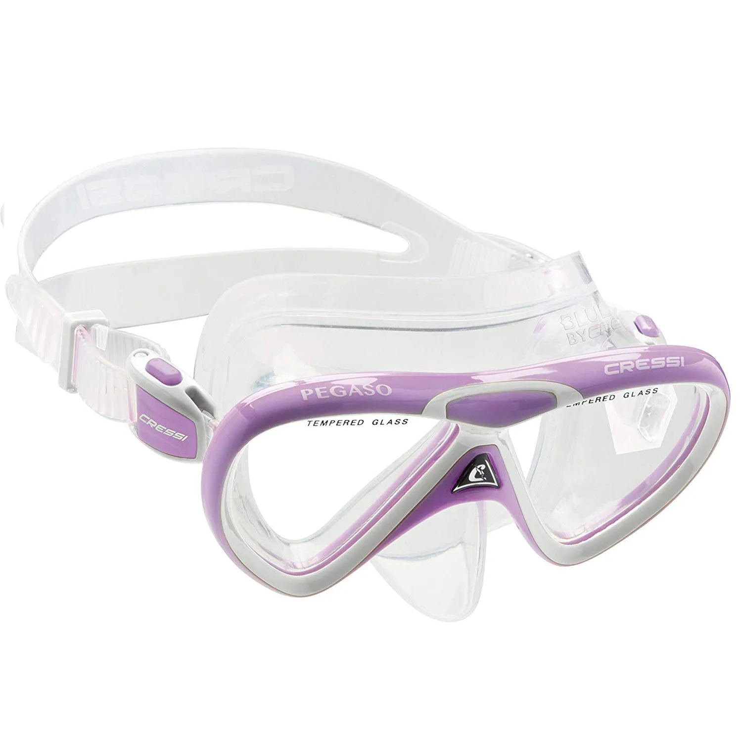 Open Box Cressi Junior Rocks Dry Mask Fin Snorkel Set-Lilac / White-Small / Medium