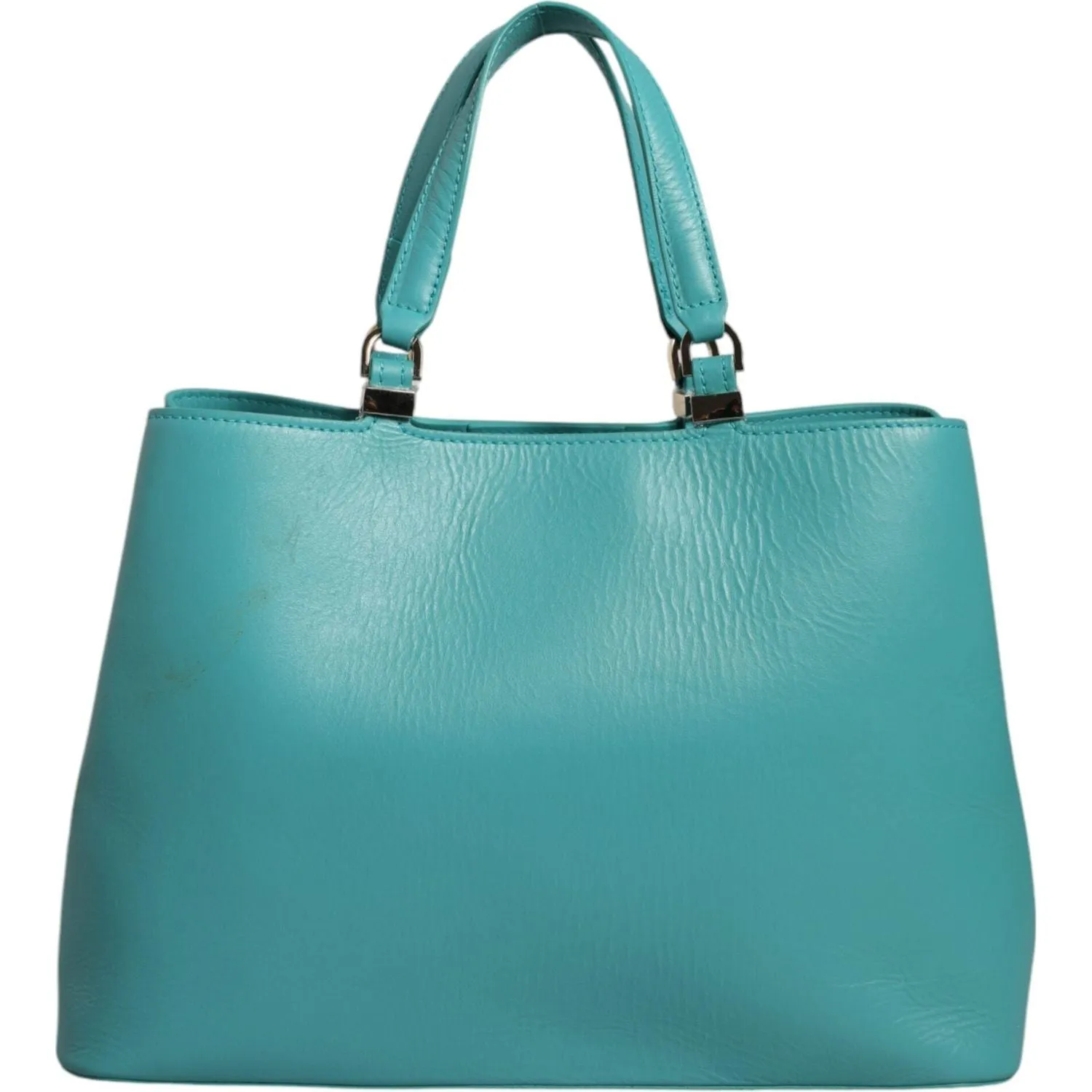 Patrizia Pepe Green Leather Women Shopping Tote Top Handle Bag