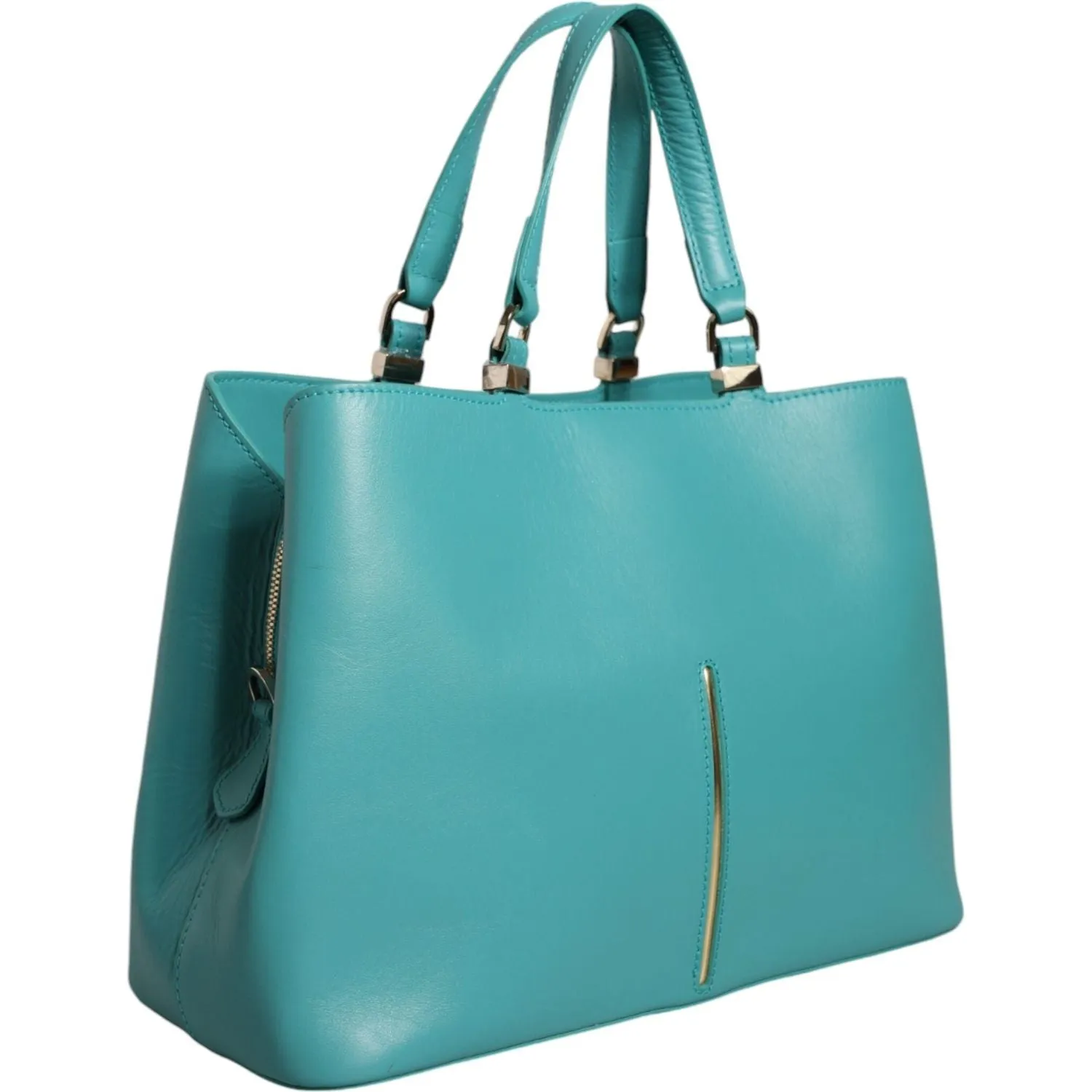 Patrizia Pepe Green Leather Women Shopping Tote Top Handle Bag