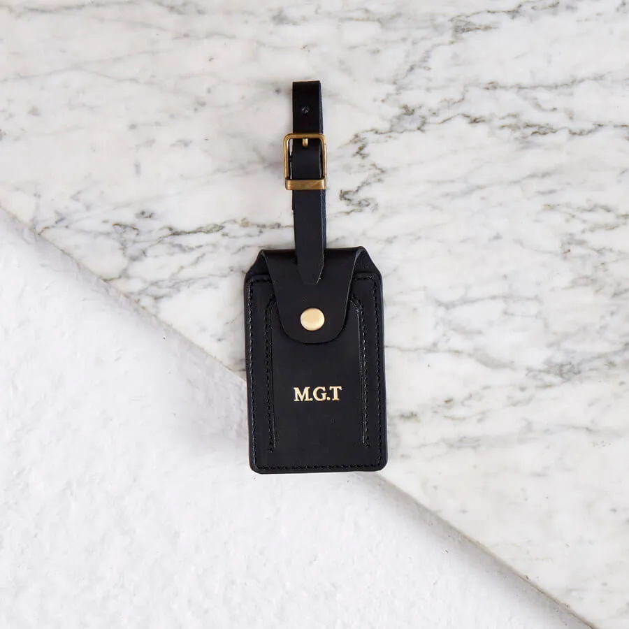 Personalised Luxe Leather Luggage Tag