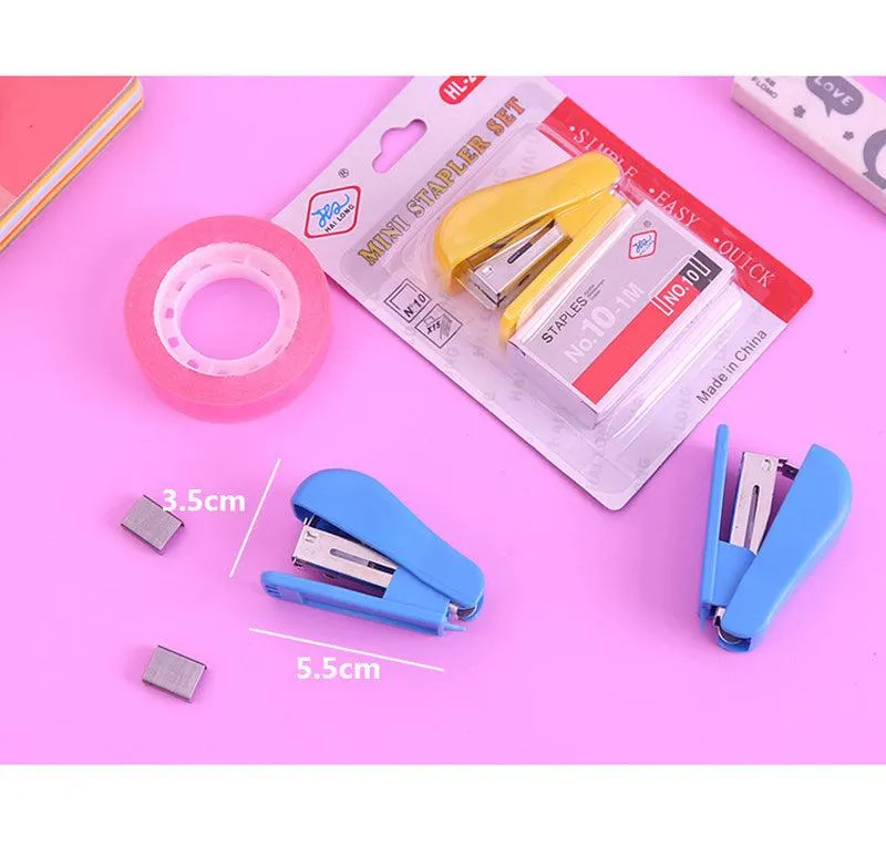 Petite Size Stapler Packs of 3 Random Color with Staples