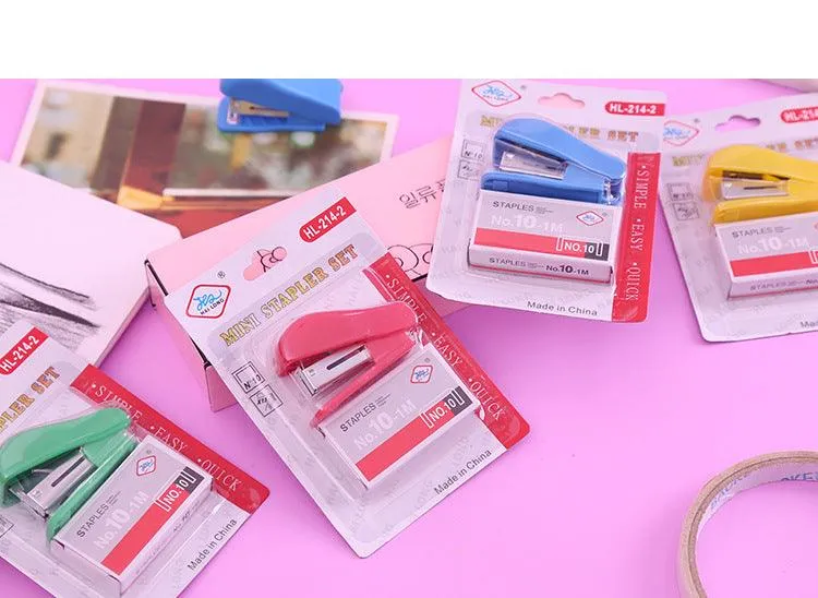 Petite Size Stapler Packs of 3 Random Color with Staples