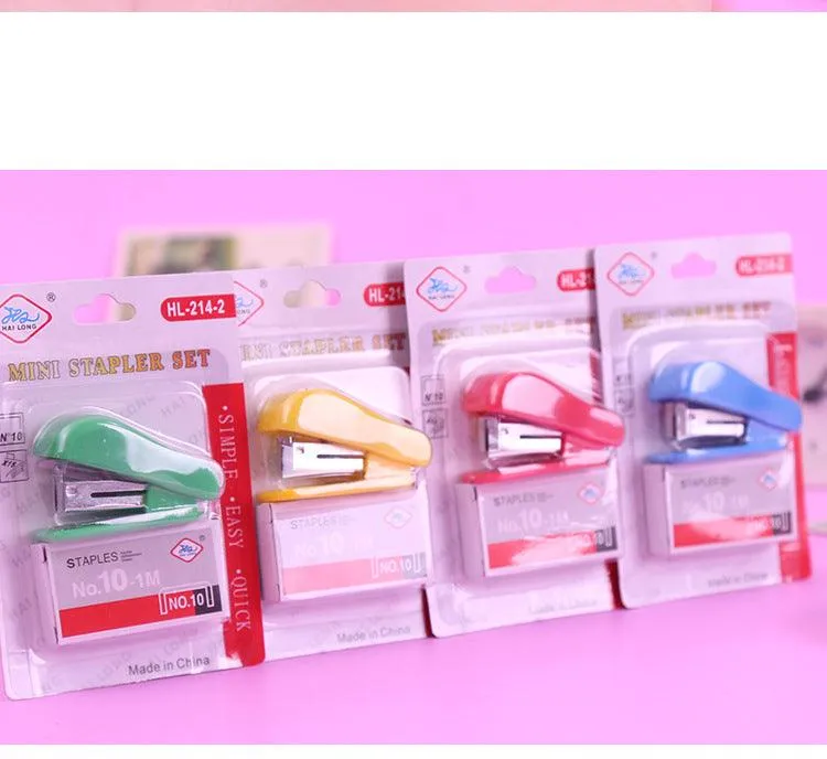 Petite Size Stapler Packs of 3 Random Color with Staples