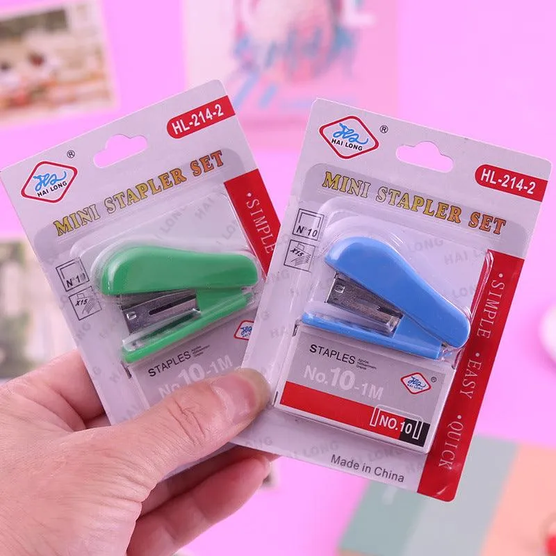 Petite Size Stapler Packs of 3 Random Color with Staples