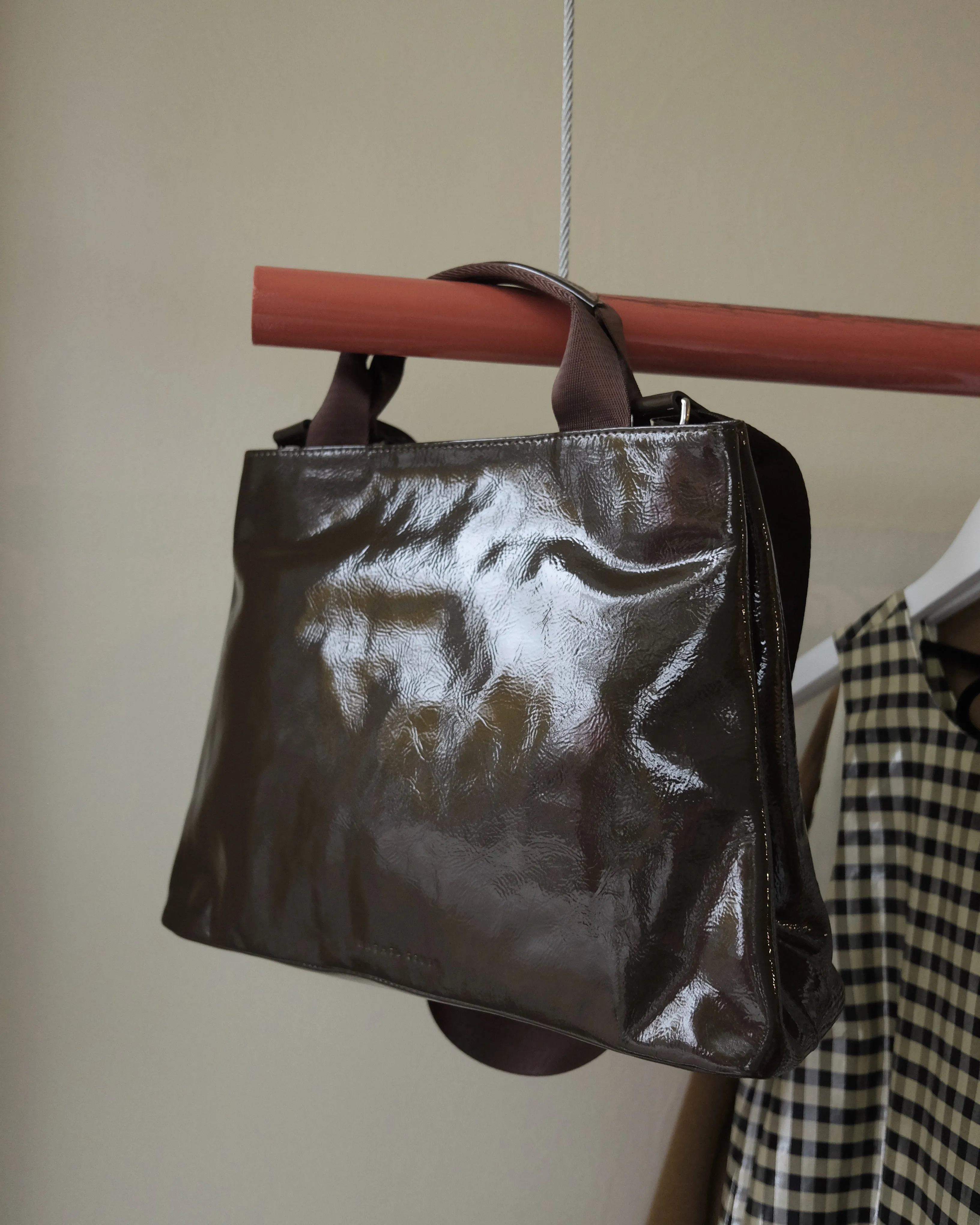 Preston Bag, Crinkle Patent Leather