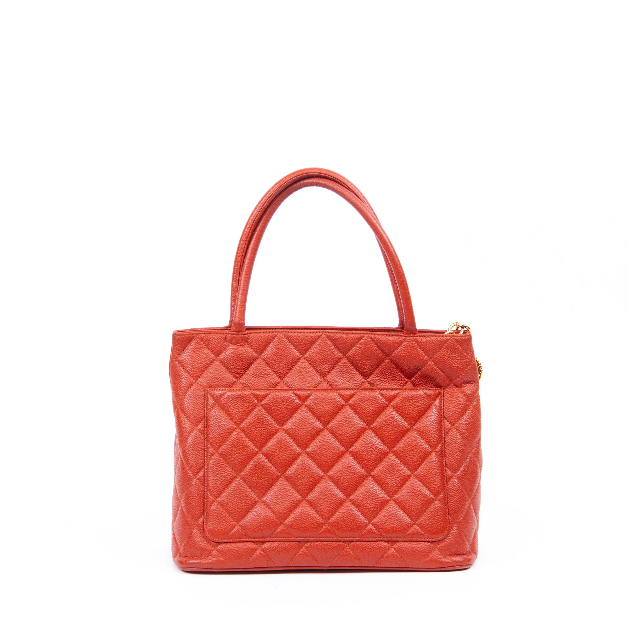 Red Matelasse Medallion Tote Bag