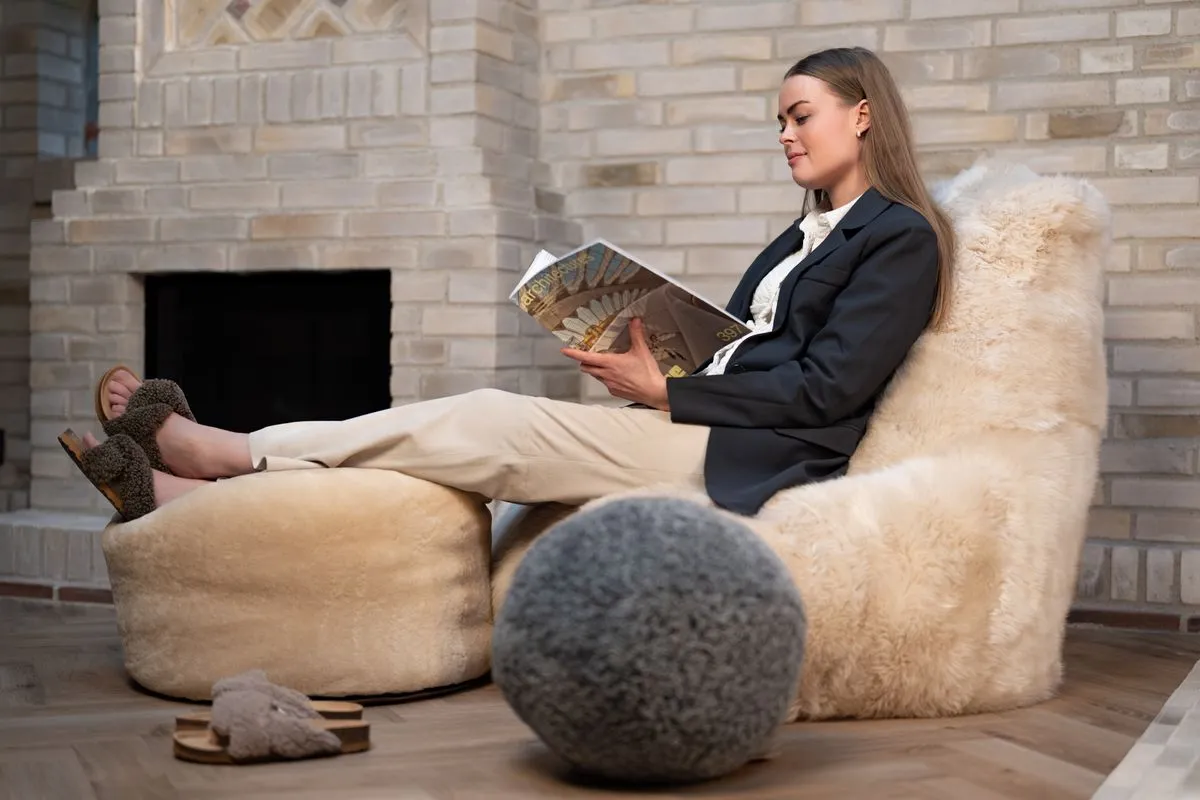 Sheepskin Bean Bag Chair | Long Wool