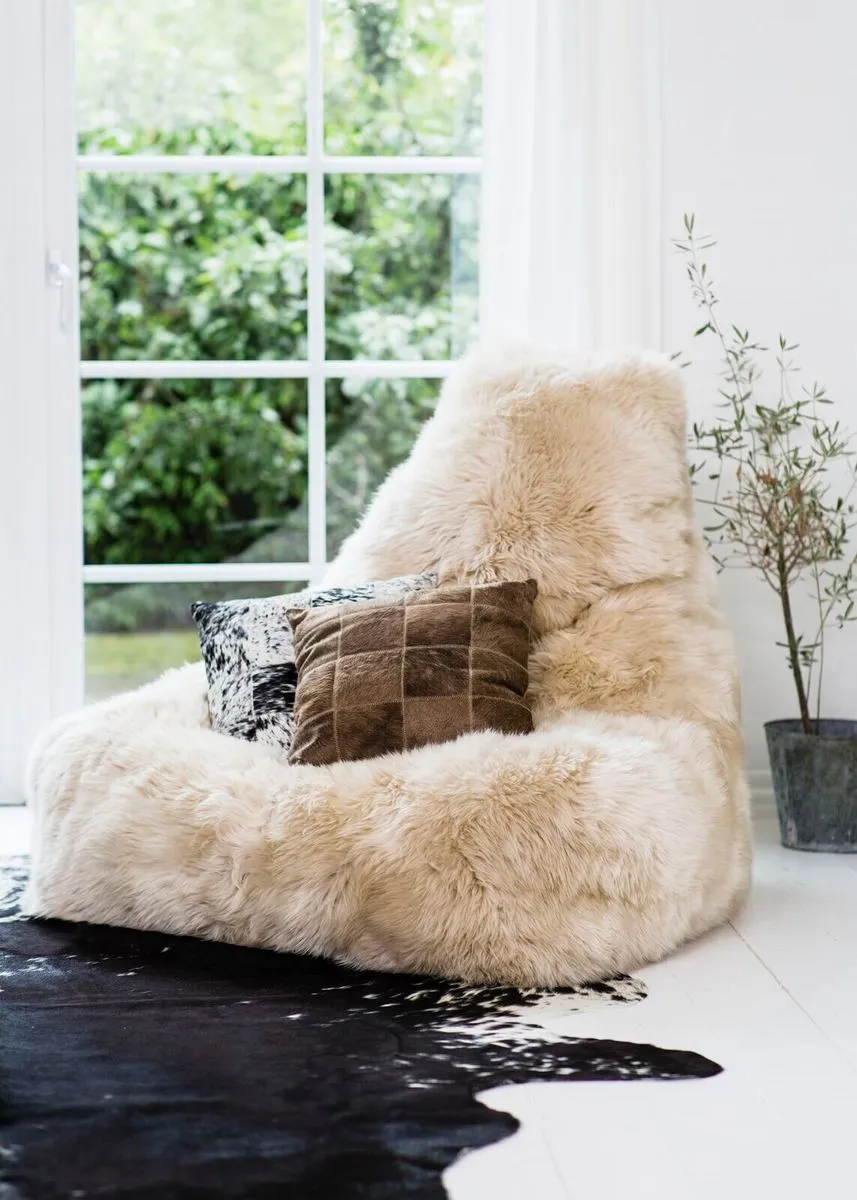 Sheepskin Bean Bag Chair | Long Wool