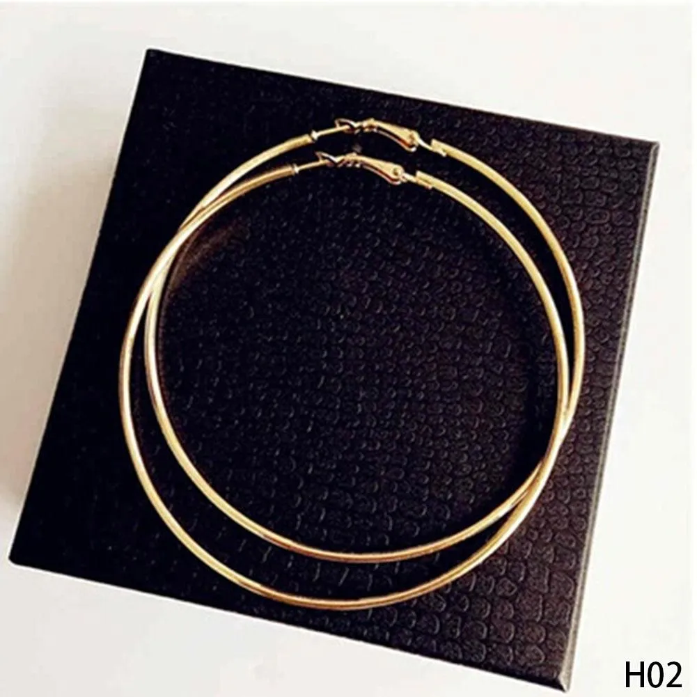 Super Big Circles Hoop Earrings For Women Fashion Gold Silver Color Jewelry Trendy Retro Big Round Circle Earrings