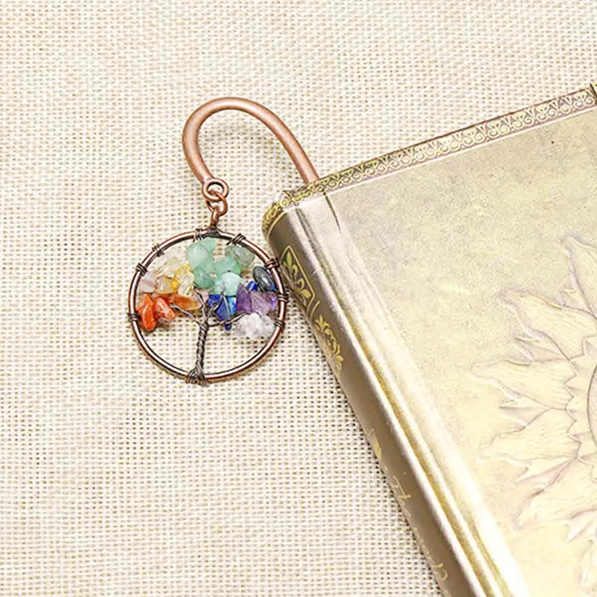 Tree of Life Crystal Antique Metal Bookmark | Jovivi