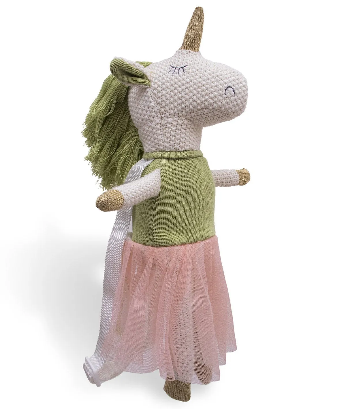 Unicorn Bag - Pink & Green 100% Organic Cotton Knitted Kids Bag